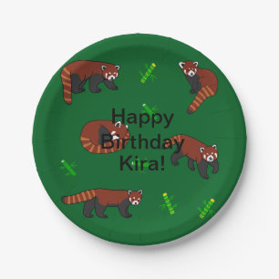 Red Panda Birthday Paper Plates