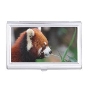 Red panda business card holder