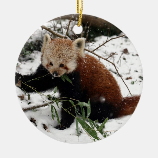 Red panda ceramic ornament (Front)
