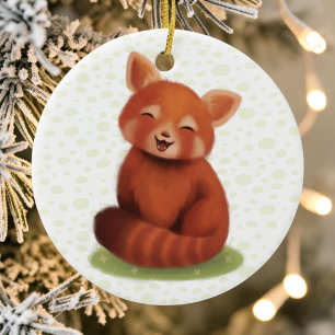Red Panda Ceramic Ornament