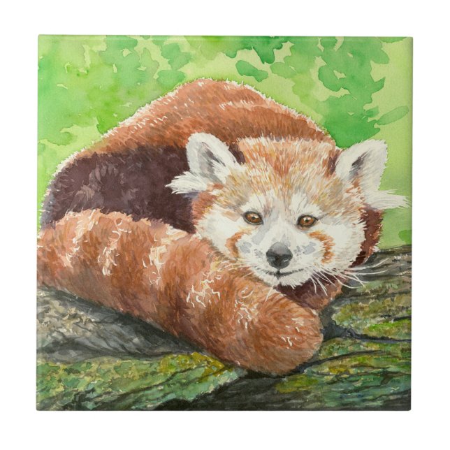 Red panda ceramic tile (Front)