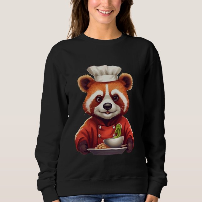 Red Panda Chef Anime Culinary Master Culinary Cook Sweatshirt (Front)