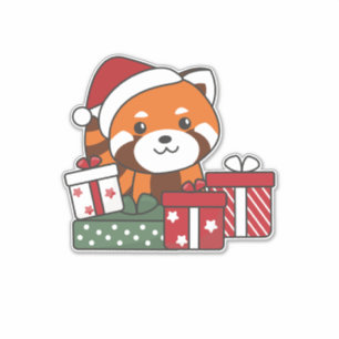 Red Panda Christmas Gift Winter Red Pandas Sticker