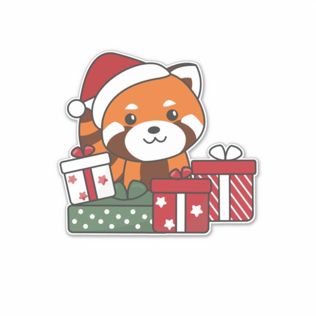 Red Panda Christmas Gift Winter Red Pandas Sticker (Front)