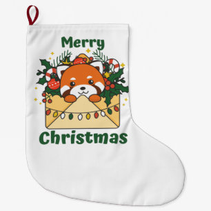 Red Panda Christmas Letter Winter Animals Pandas Large Christmas Stocking