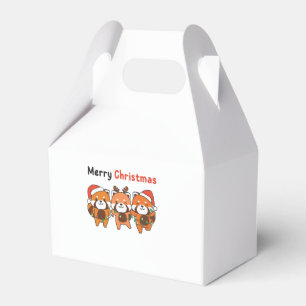 Red Panda Christmas Red Pandas Merry Christmas Favor Boxes