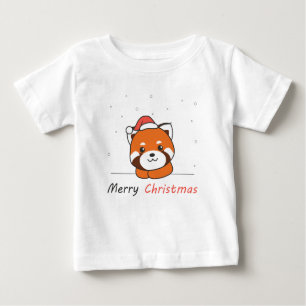 Red Panda Christmas Snow Winter Animals Pandas Baby T-Shirt
