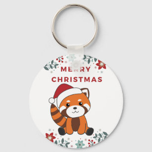 Red Panda Christmas Snow Winter Animals Pandas Key Keychain