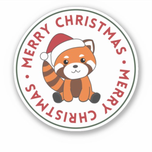 Red Panda Christmas Snow Winter Animals Pandas Sti Sticker