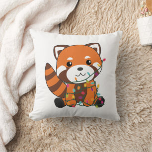 Red Panda Christmas Snow Winter Animals Pandas Throw Pillow