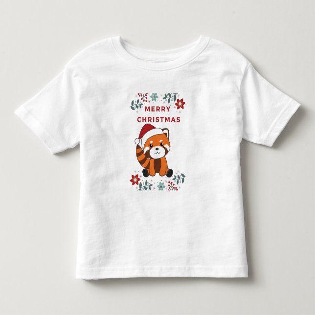 Red Panda Christmas Snow Winter Animals Pandas Tod Toddler T-shirt (Front)
