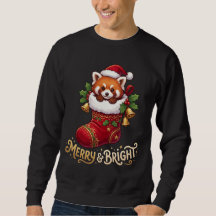 Red Panda Christmas Stocking Merry & Bright