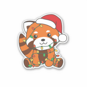 Red Panda Christmas Winter Animals Red Pandas Sticker