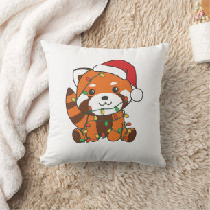Red Panda Christmas Winter Animals Red Pandas Throw Pillow