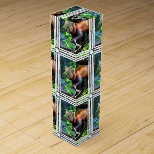 Red Panda Climbing Wine Box