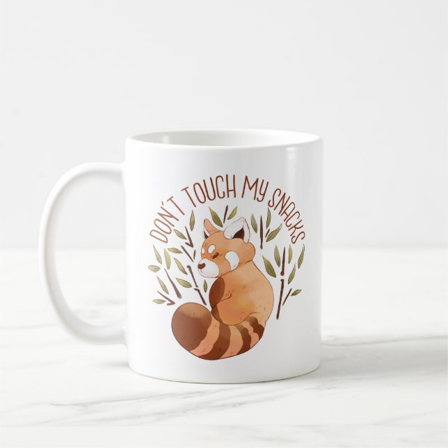 RED PANDA CUTE ANIMAL DON'T TOUCH MY SNACKS COFFEE MUG (Left)