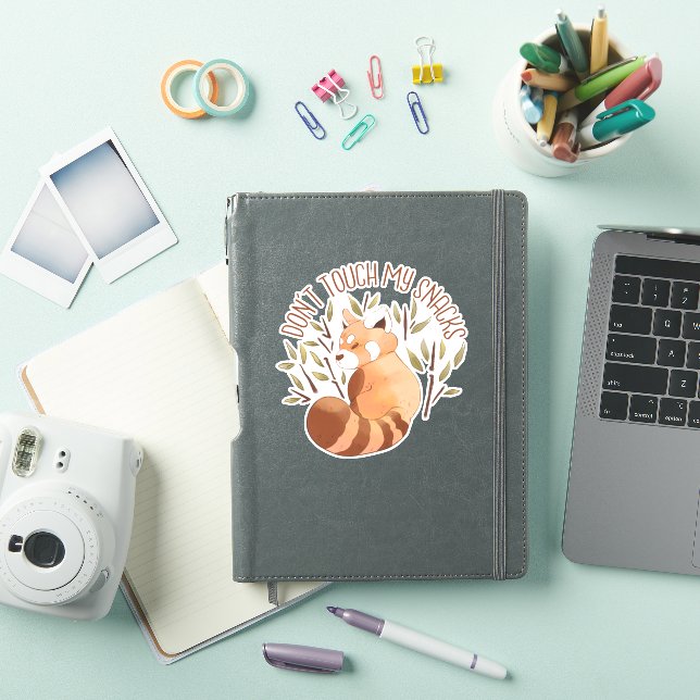 RED PANDA CUTE ANIMAL DON'T TOUCH MY SNACKS STICKER (iPad Cover)