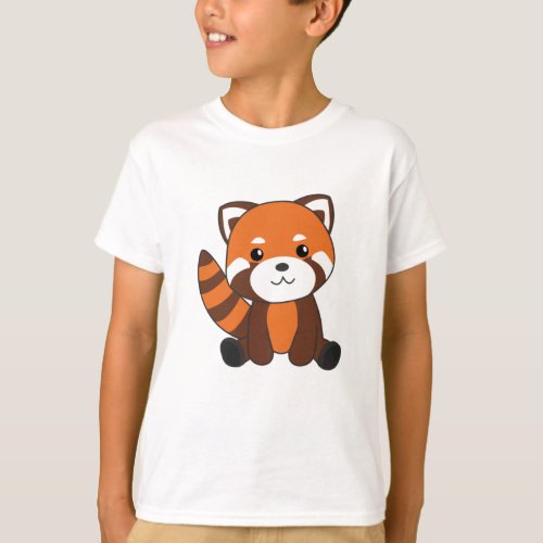 Red Panda Cute Animals For Kids Kawaii T_Shirt