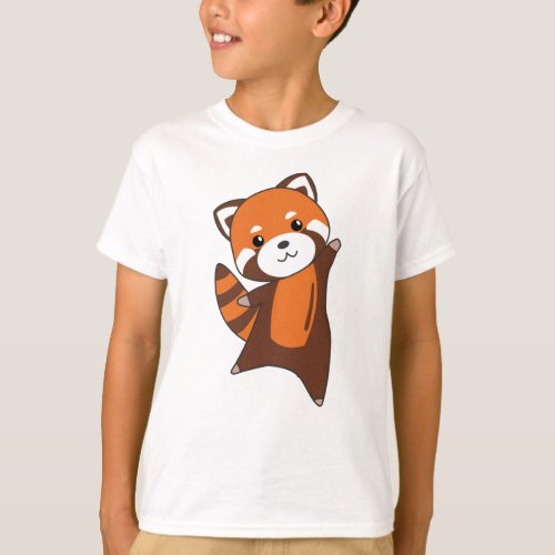 Red Panda Cute Animals For Kids Kawaii T_Shirt