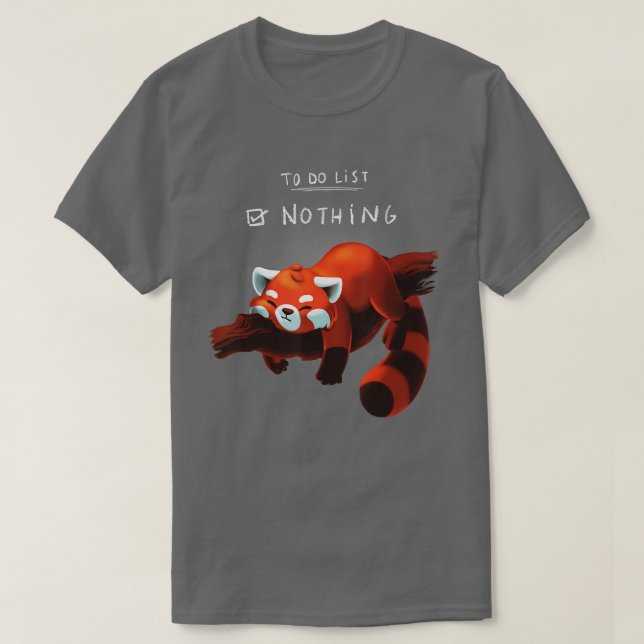 Red panda cute lazy animal 1 T-Shirt (Design Front)