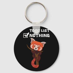 Red Panda Cute Lazy Animal To Do List Nothing Keychain
