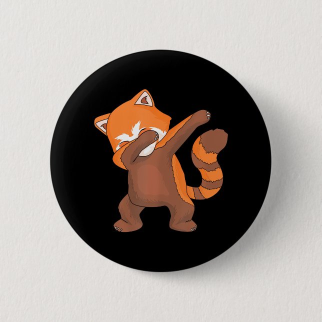 Red Panda Dabbing Dab for Live I Panda Lovers Button (Front)
