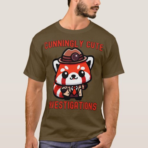 Red panda detective investigator T_Shirt