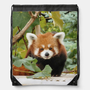 Red Panda Drawstring Bag