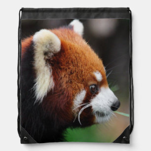 Red panda drawstring bag