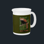 Red Panda Drink Pitcher<br><div class="desc">A digital painting of a Red Panda on a tree branch. The red panda (Ailurus fulgens, or shining-cat), which resembles a raccoon, lives in the cool temperate bamboo forests in Sichuan and Yunnan Provinces in China, in the Himalayas, and in Myanmar. Locations with the highest density of red pandas include...</div>