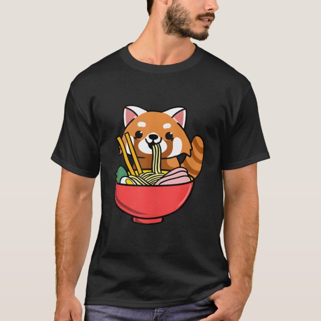 Red Panda Eating Ra T-Shirt (Front)