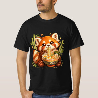 Red Panda Eating Ramen – Cute Cozy Noodle Lover T-Shirt