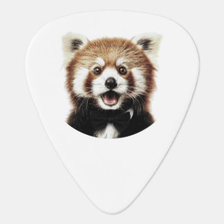Red panda face guitar pick