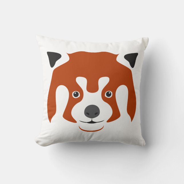 RED PANDA FACE THROW PILLOW (Front)