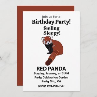 Red Panda Feeling Sleepy Funny Red Panda Birthday
