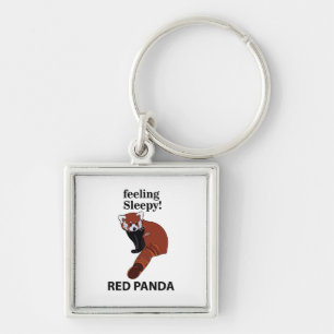 Red Panda Feeling Sleepy Funny Red Panda Keychain