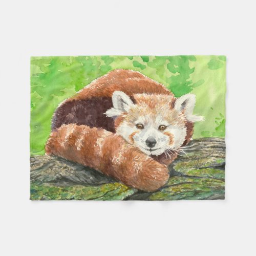 Red panda fleece blanket