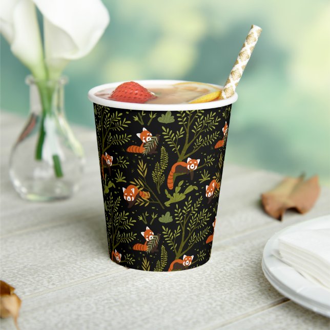 Red Panda Forest Birthday Party Theme Paper Cups (Insitu)