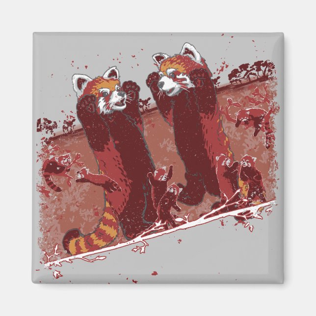Red Panda Fury Magnet (Front)