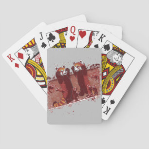 Red Panda Fury Poker Cards