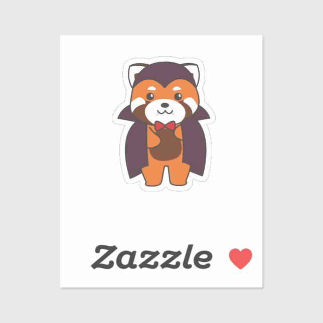 Red Panda Halloween Cute Devil Vampire Costume Sticker (Sheet)