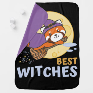 Red Panda Halloween Kids Witches Best Witches Baby Blanket