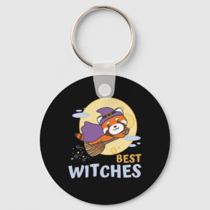 Red Panda Halloween Kids Witches Best Witches Keychain