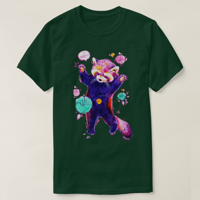 Red Panda Hands Up T-Shirt (Design Front)