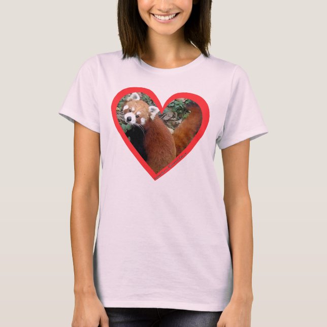 Red Panda Heart T-Shirt (Front)