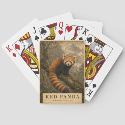 Red Panda Himalayan Forest VINTAGE Poker Cards