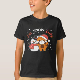 Red Panda I'm Snow Cute Snowman Snow Pun T-Shirt