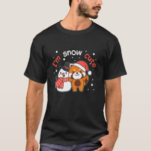 Red Panda I'm Snow Cute Snowman Snow Pun T-Shirt