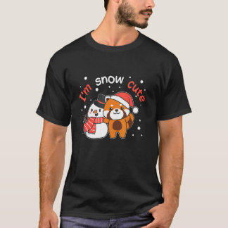 Red Panda I'm Snow Cute Snowman Snow Pun T-Shirt