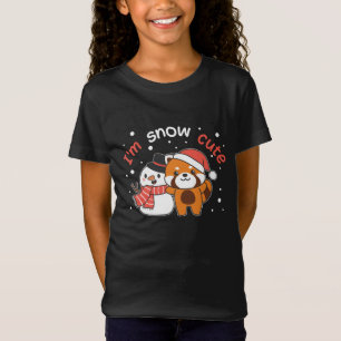 Red Panda I'm Snow Cute Snowman Snow Pun T-Shirt